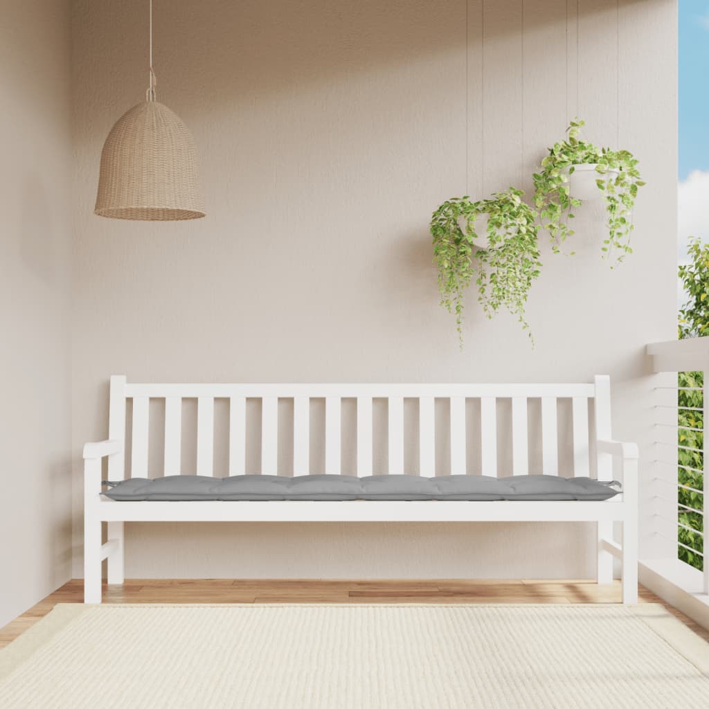 Vidaxl Garden Bench Pushion 200x50x7 cm Oxford Stof grå