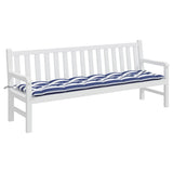 Vidaxl Garden Banch Cushion Striped 200x50x7 cm tessuto bianco e blu