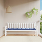 Vidaxl Garden Banch Cushion Striped 200x50x7 cm tessuto bianco e blu