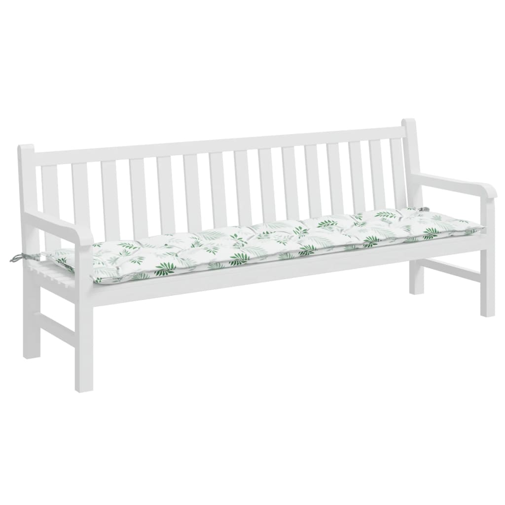 Vidaxl Garden bench cushion leaf pattern 200x50x7 cm fabric