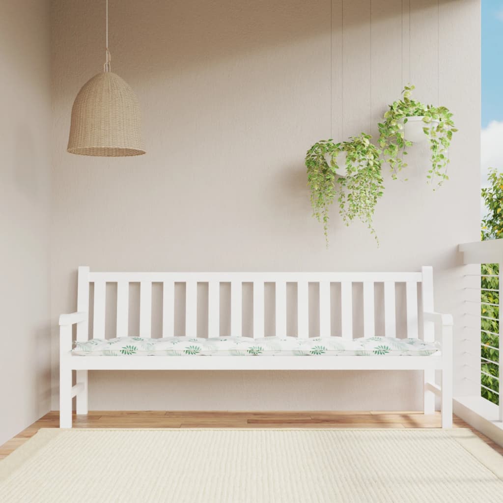 Vidaxl Garden bench cushion leaf pattern 200x50x7 cm fabric