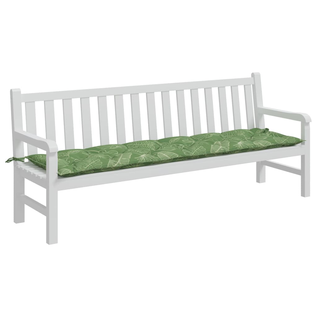 Vidaxl Garden Bench Cushion Leaf vzorec 200x50x7 cm tkanina