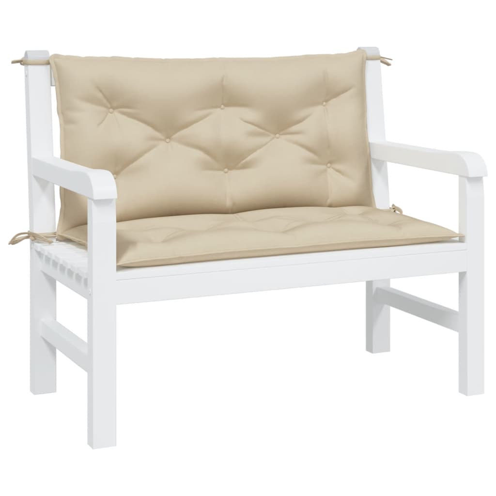 VIDAXL Garden Bench blazine 2 PCS 100x50x7 cm Oxford Fabric Beige