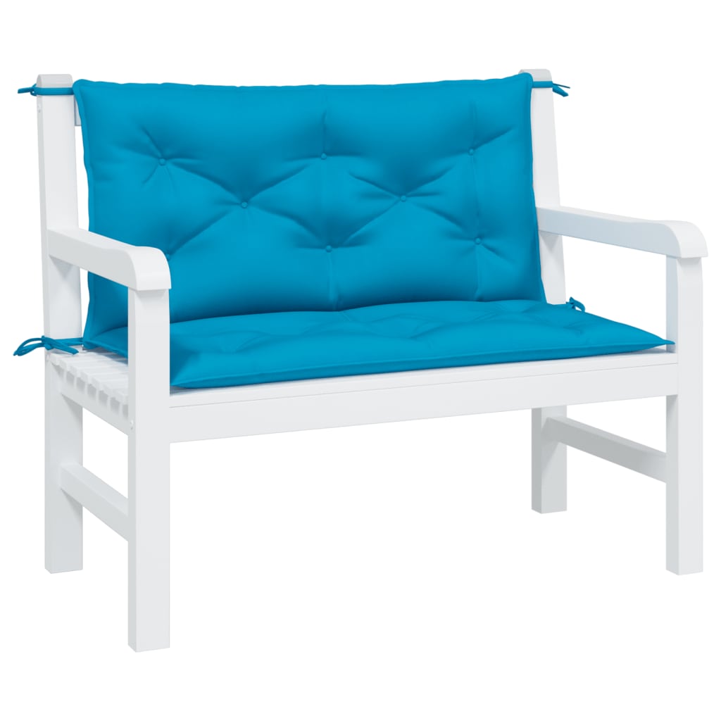 VidaXL Garden bench cushions 2 st 100x50x7 cm Oxford fabric light blue