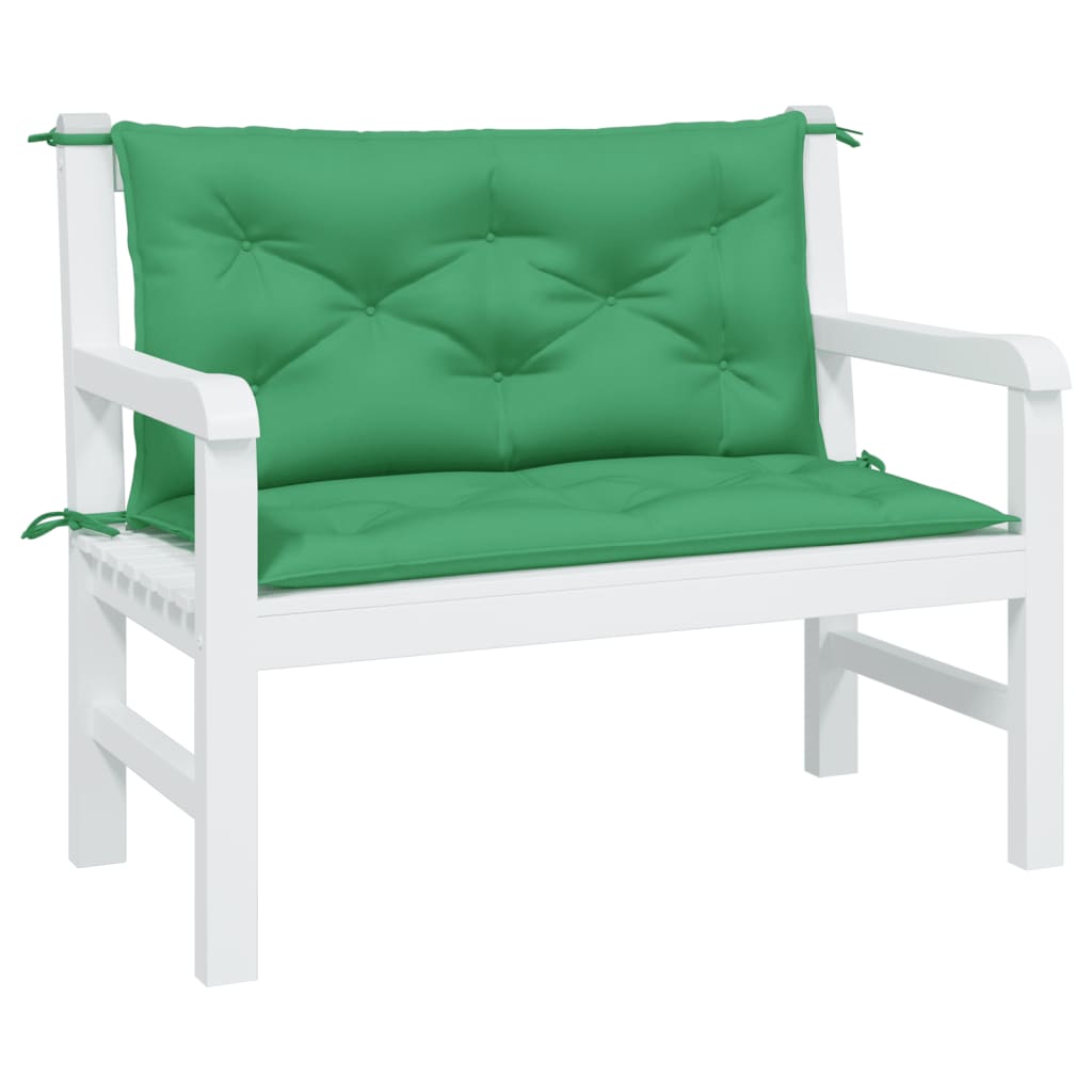 Vidaxl Garden Bench polštáře 2 ks 100x50x7 cm Oxfordská textilie zelená