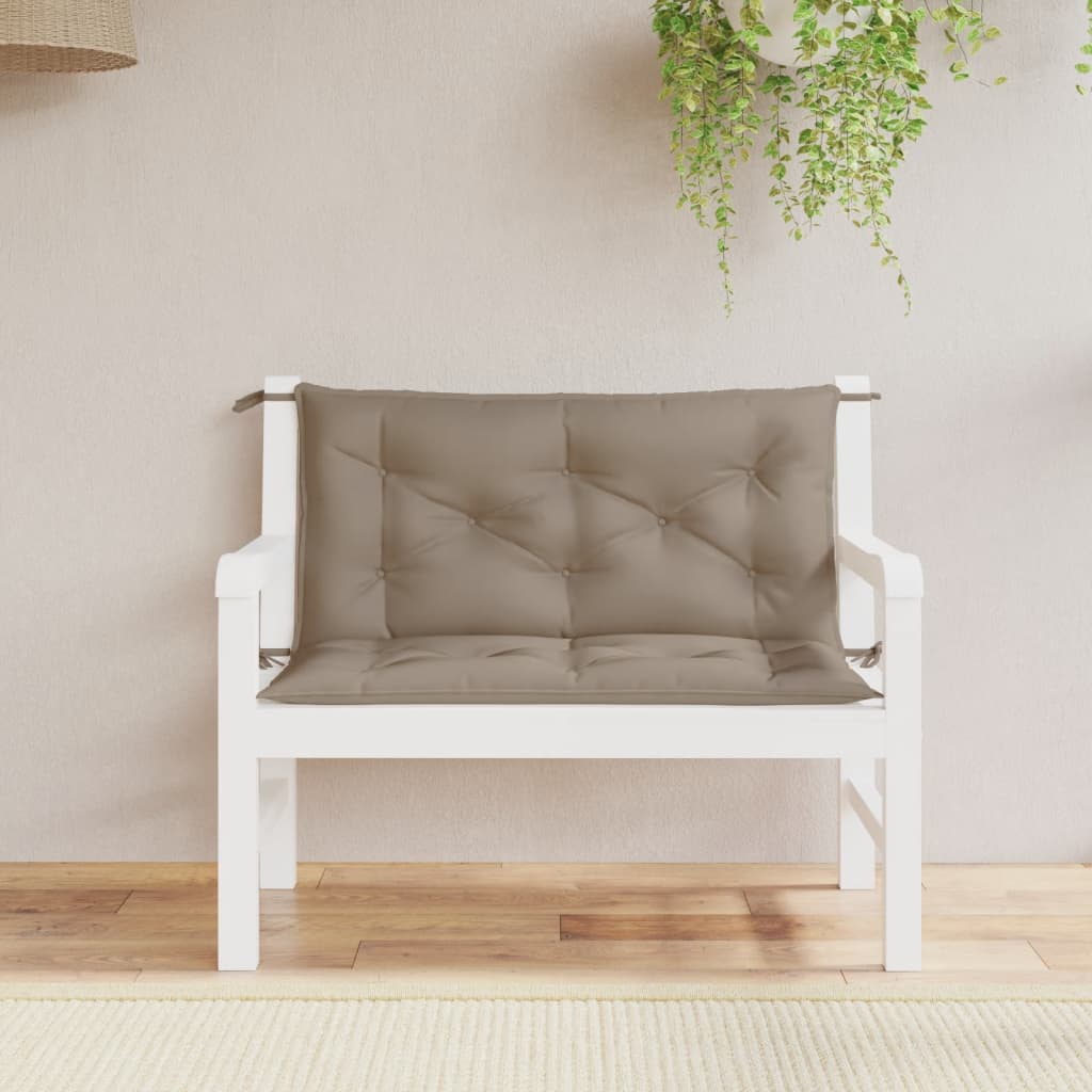 Vidaxl Garden Banch Cushions 2 St 100x50x7 cm Tessuto Oxford Taupe