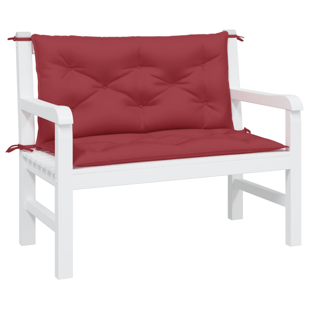 VidaXL Garden bench cushions 2 st 100x50x7 cm Oxford fabric wine red