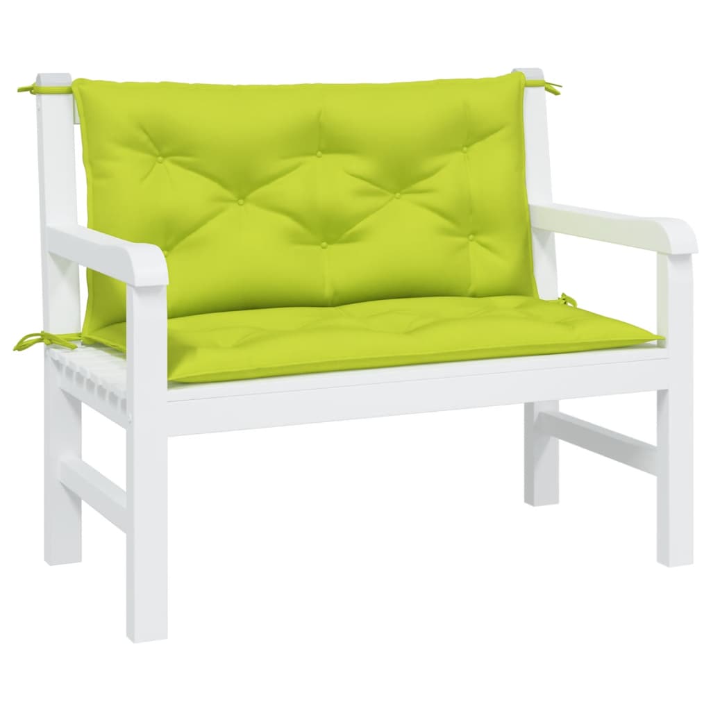 VidaXL Garden bench cushions 2 st 100x50x7 cm Oxford fabric clear green