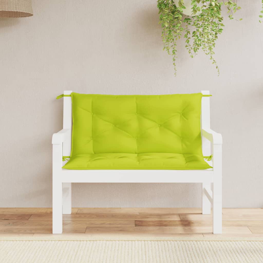 VidaXL Garden bench cushions 2 st 100x50x7 cm Oxford fabric clear green