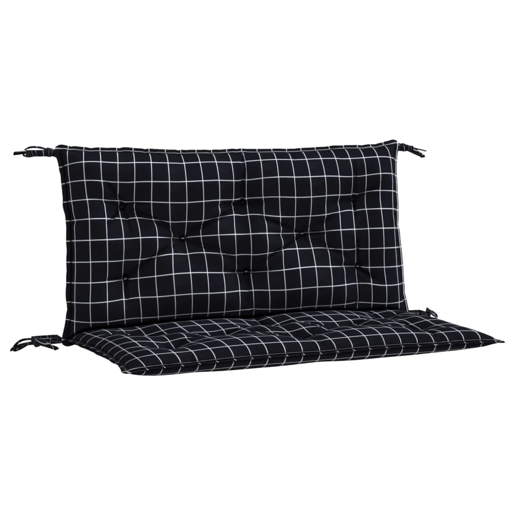 VidaXL Garden bench cushions 2 stedman pattern 100x50x7 cm Fabric Black
