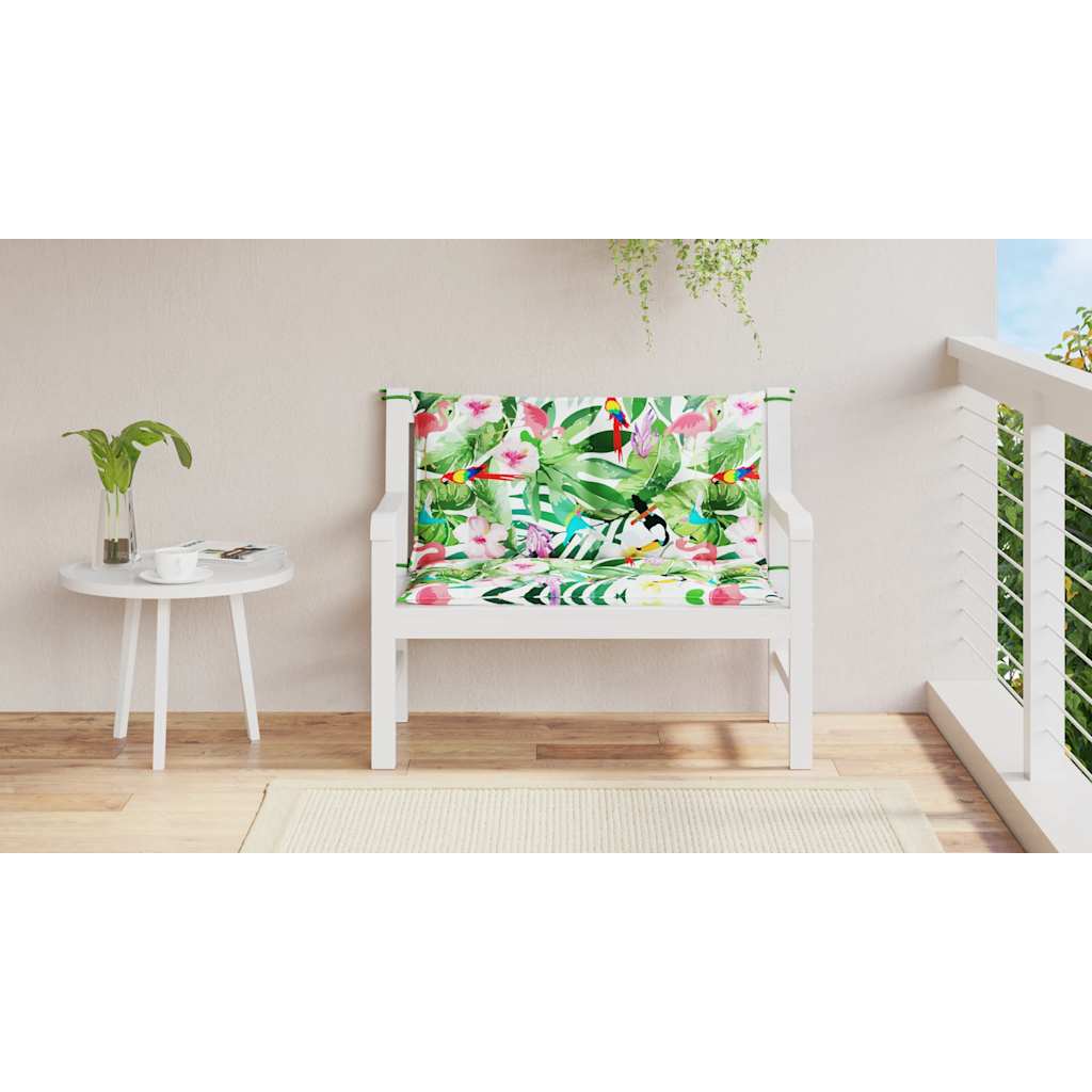 Polštáře na zahradní lavici Vidaxl 2 ks 100x50x7 cm Fabric Multi -rozložený