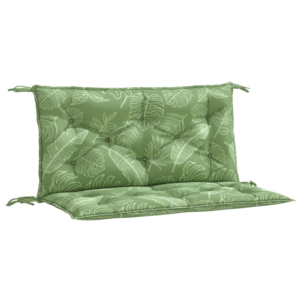 Vidaxl Garden Bench polštáře 2 PCS listový vzor 100x50x7 cm tkanina