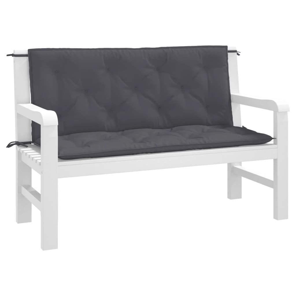 Vidaxl Garden Bench polštáře 2 ks 120x50x7 cm oxford tkanina Antracite barevný