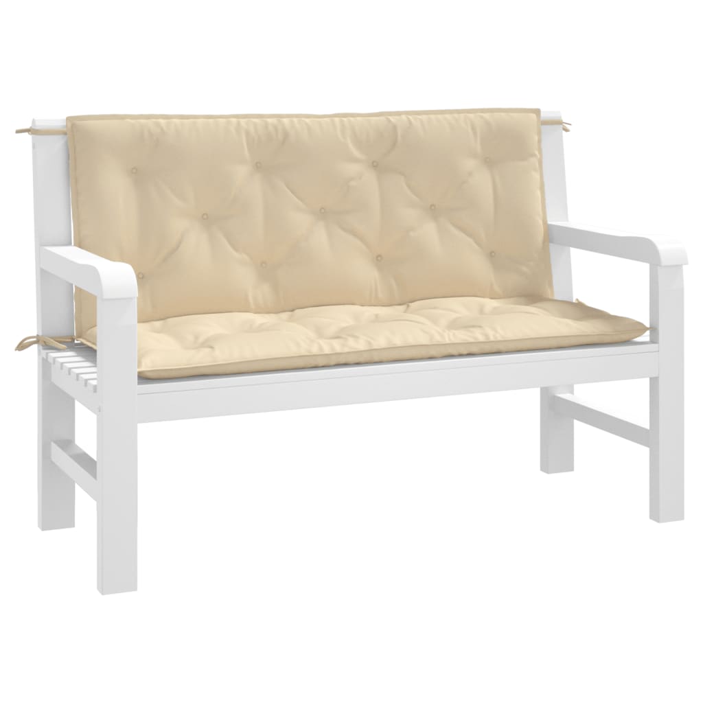 Vidaxl Garden bench cushions 2 pcs 120x50x7 cm Oxford fabric beige