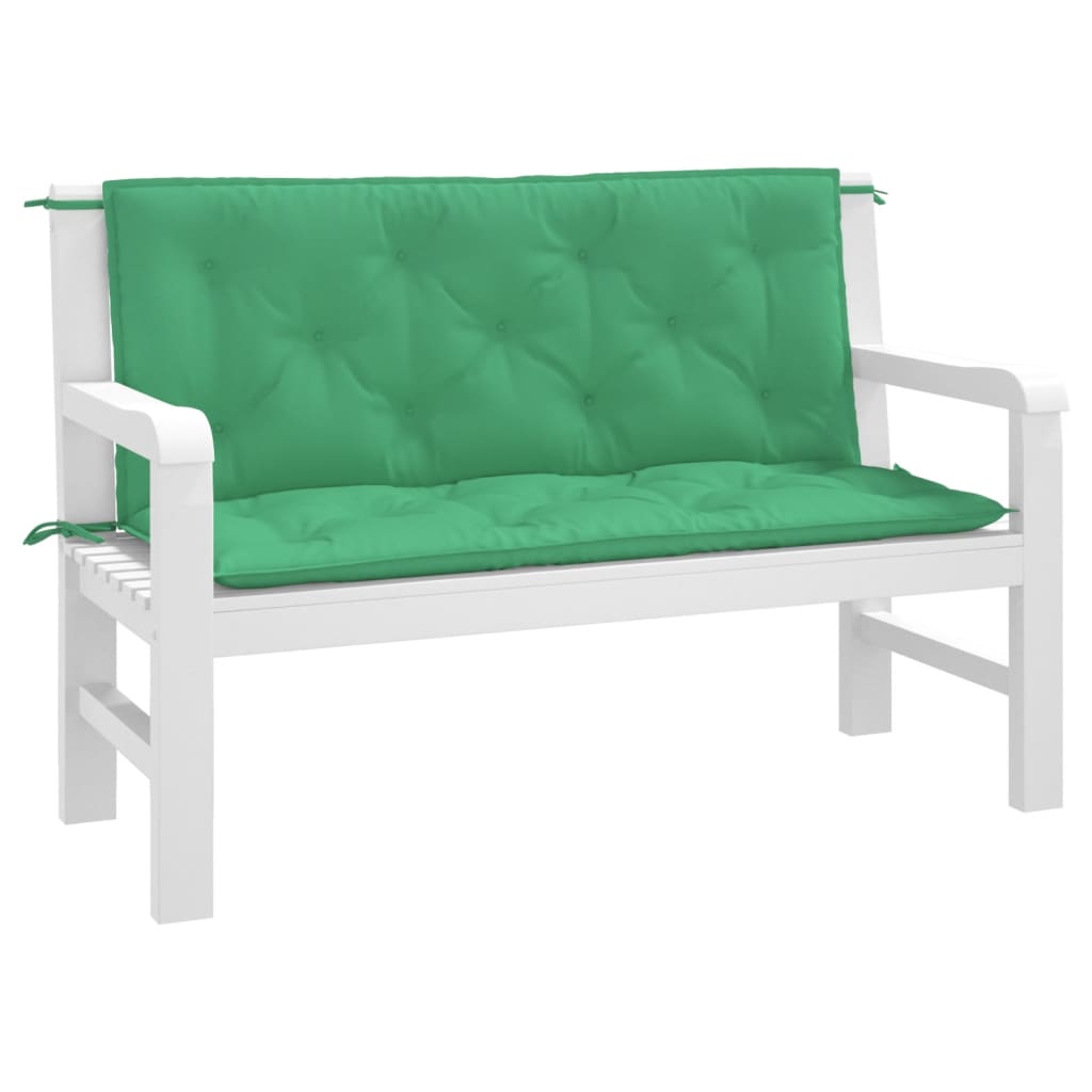 Vidaxl Garden bench cushions 2 pcs 120x50x7 cm Oxford fabric green