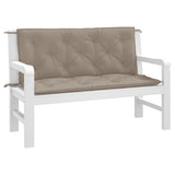 Vidaxl Garden Banch Cushions 2 PCS 120x50x7 cm Tessuto Oxford Taupe
