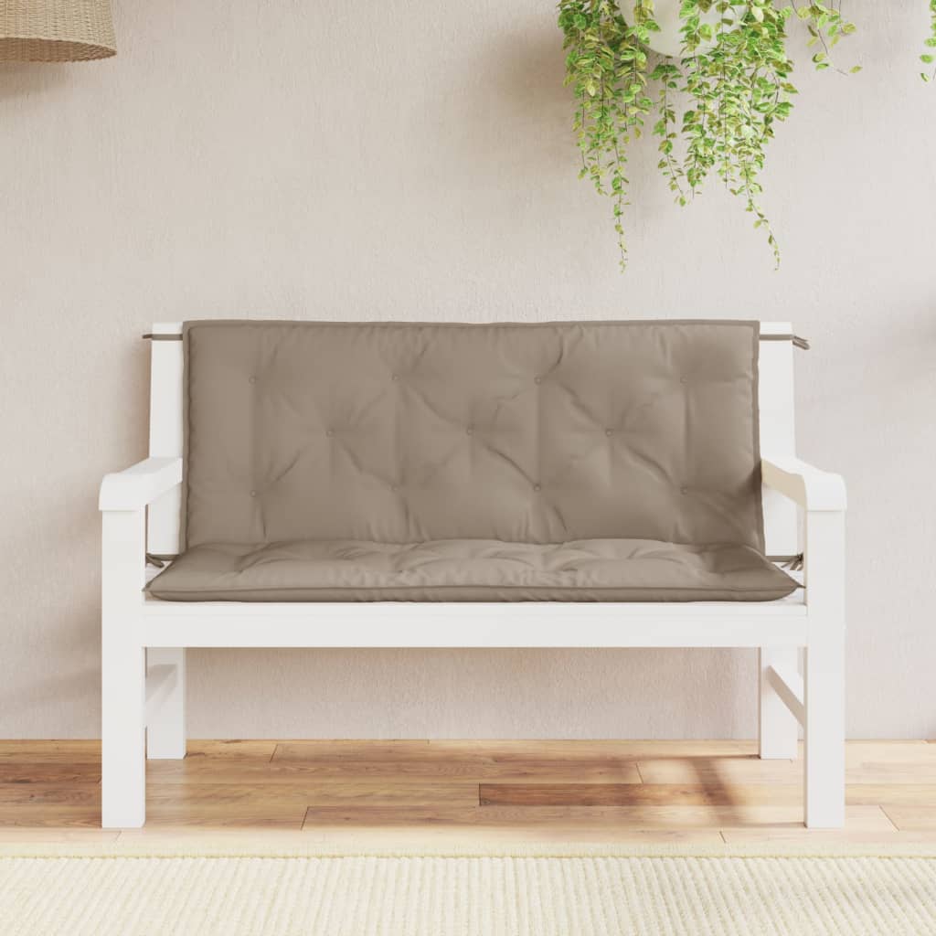 Vidaxl Garden Banch Cushions 2 PCS 120x50x7 cm Tessuto Oxford Taupe
