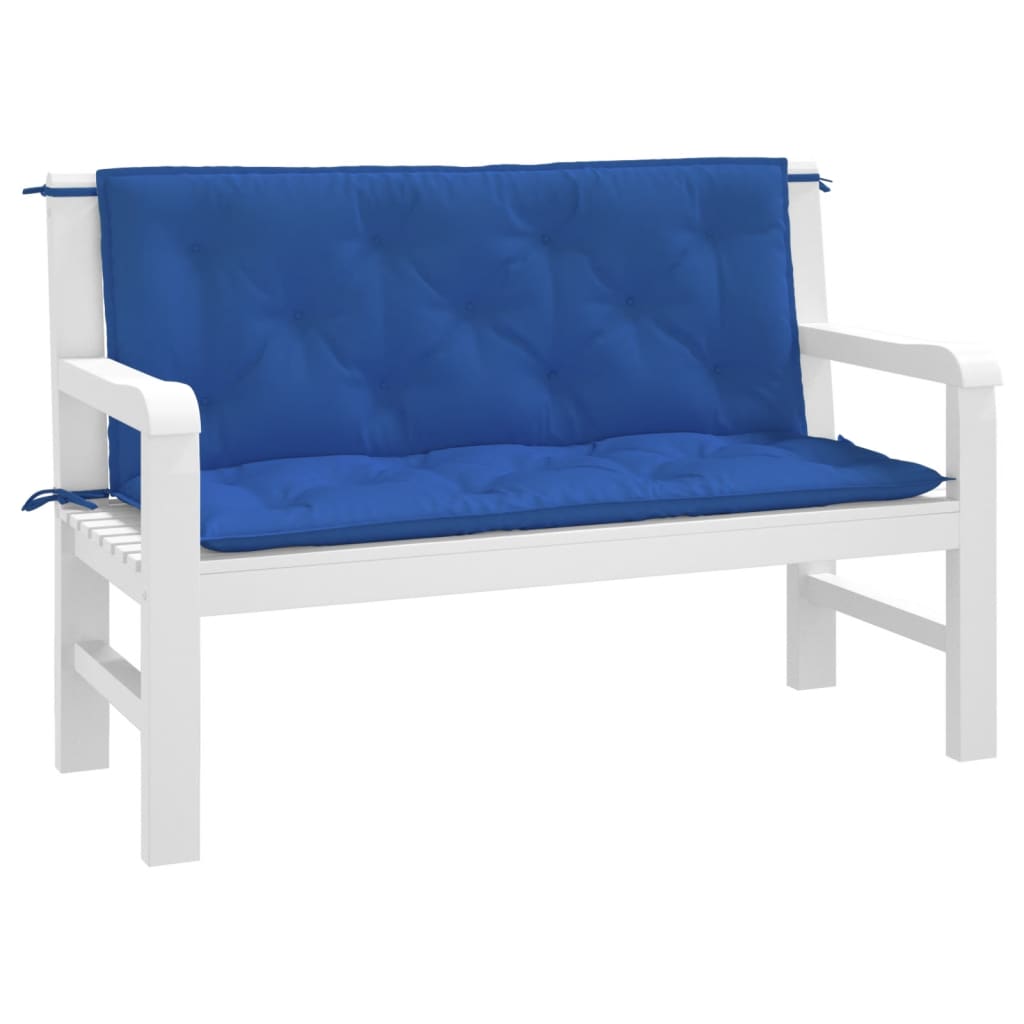 Vidaxl Garden Bench polštáře 2 ks 120x50x7 cm oxford tkanina modrá