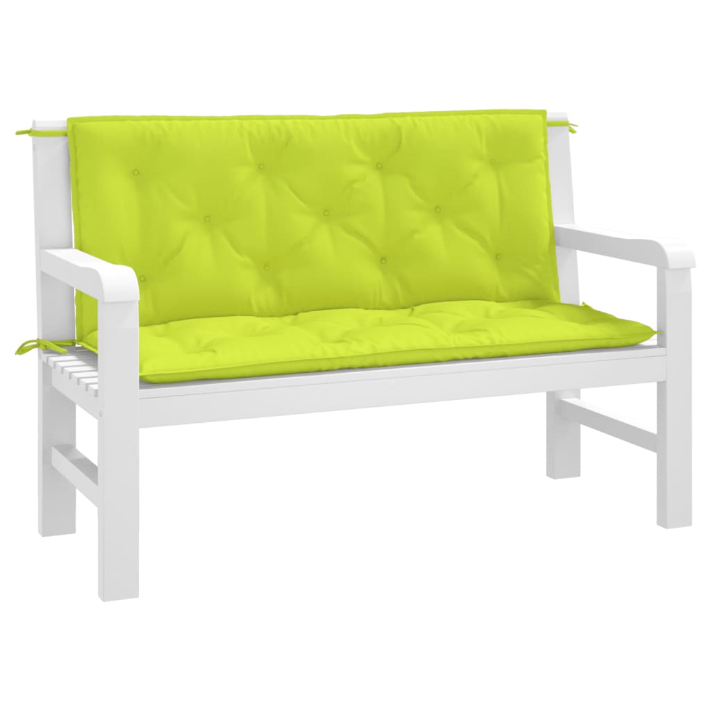 Vidaxl Garden bench cushions 2 pcs 120x50x7 cm Oxford fabric clear green