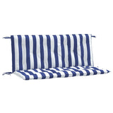 Vidaxl Garden Bench Cushions 2 St Stried 120x50x7 cm tessuto bianco e blu