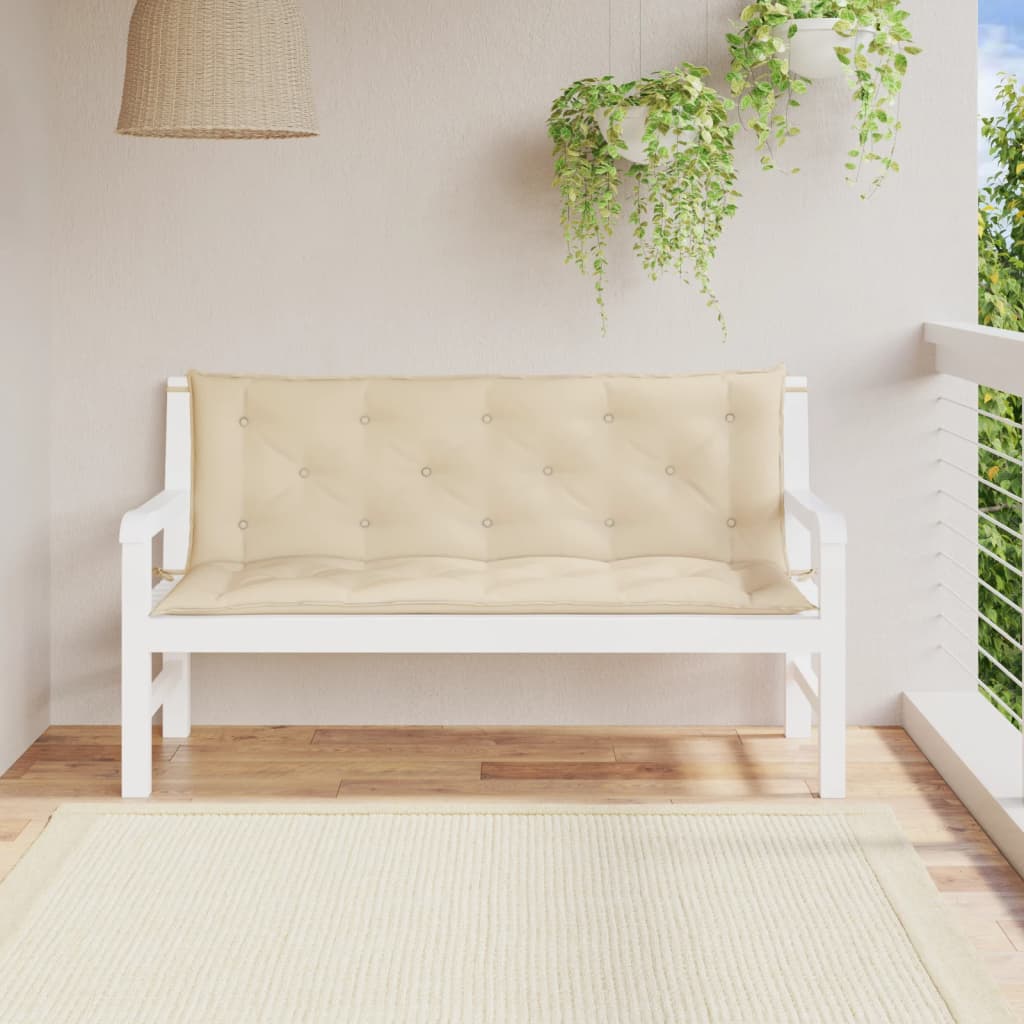 Vidaxl Garden Bench polštáře 2 st 150x50x7 cm oxfordská textilie béžová