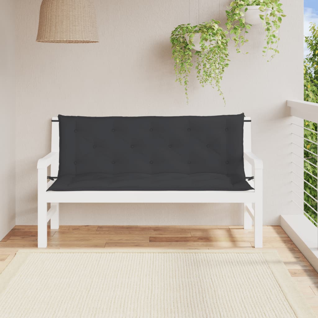 Vidaxl Garden Bench polštáře 2 st 150x50x7 cm oxford textilie černá