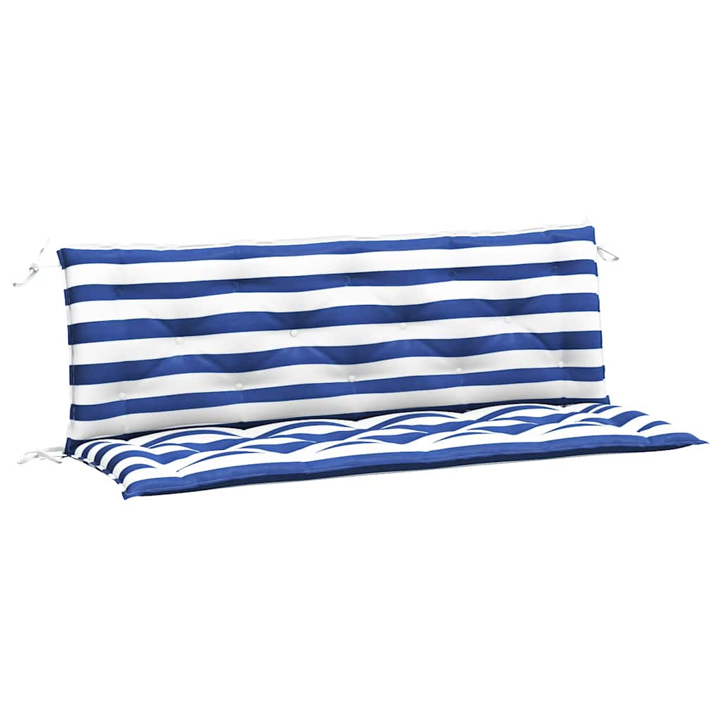 Vidaxl Garden Bench polštáře 2 St Pružená 150x50x7 cm tkanina bílá a modrá