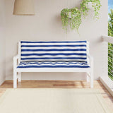 Vidaxl Garden Bench polštáře 2 St Pružená 150x50x7 cm tkanina bílá a modrá