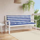 Vidaxl Garden Bench polštáře 2 St Pružená 150x50x7 cm tkanina bílá a modrá