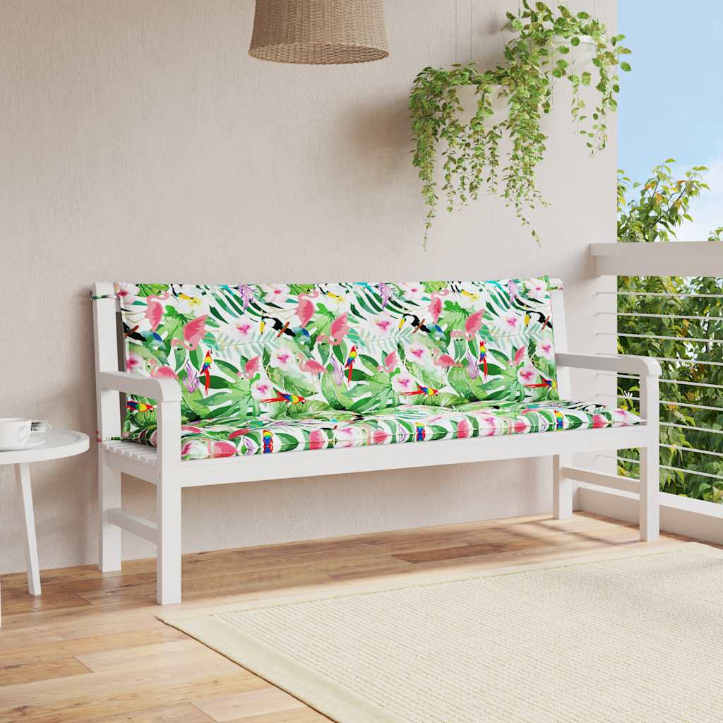 VidaXL Garden bench cushions 2 st 150x50x7 cm fabric multi -colored