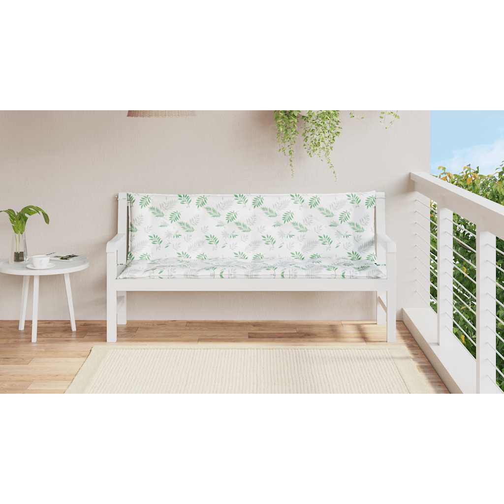 Vidaxl Garden bench cushions 2 pcs leaf pattern 150x50x7 cm fabric