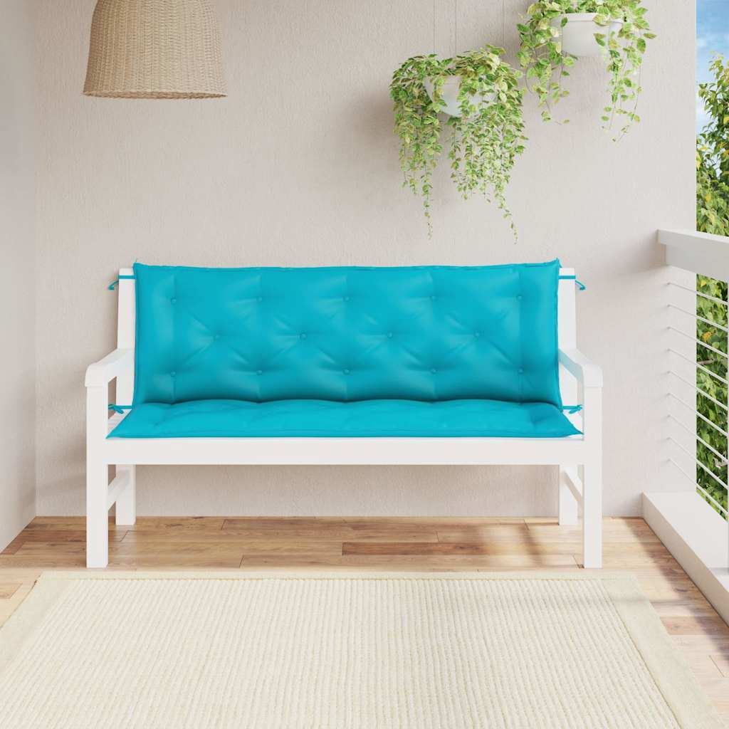 Polštáře na zahradní lavici Vidaxl 2 st 150x50x7 cm tyrkysové látky