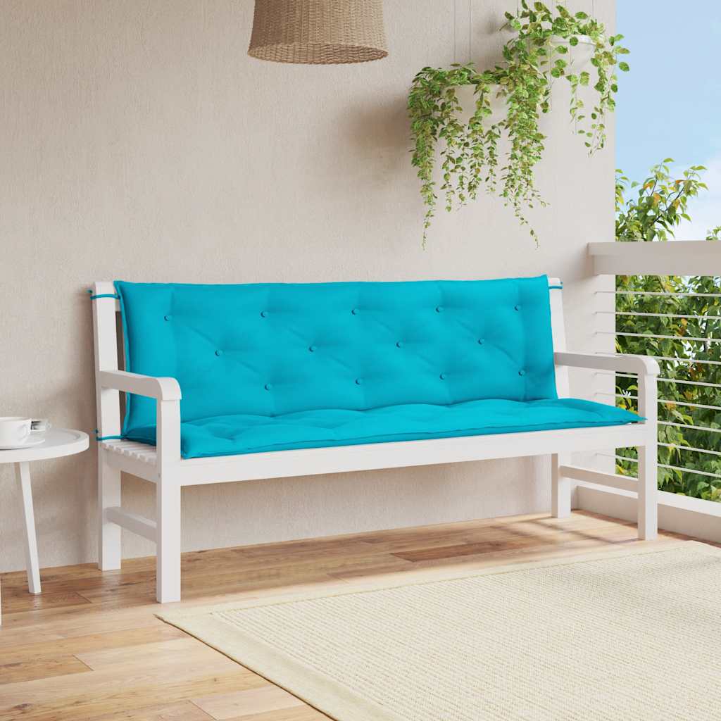 Polštáře na zahradní lavici Vidaxl 2 st 150x50x7 cm tyrkysové látky
