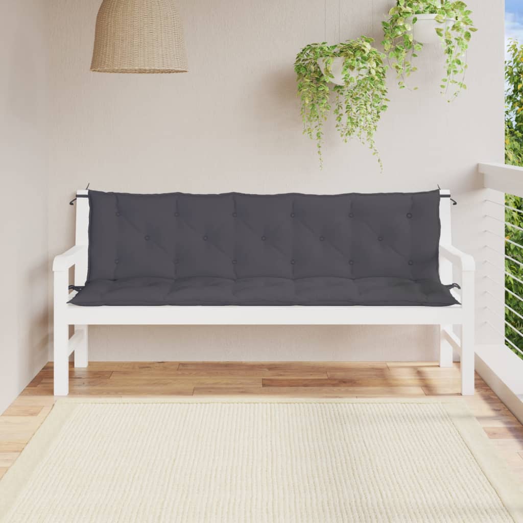 Vidaxl Garden Bench Puter 2 PCS 180x50x7 CM Oxford Fabric Anthracite Farget
