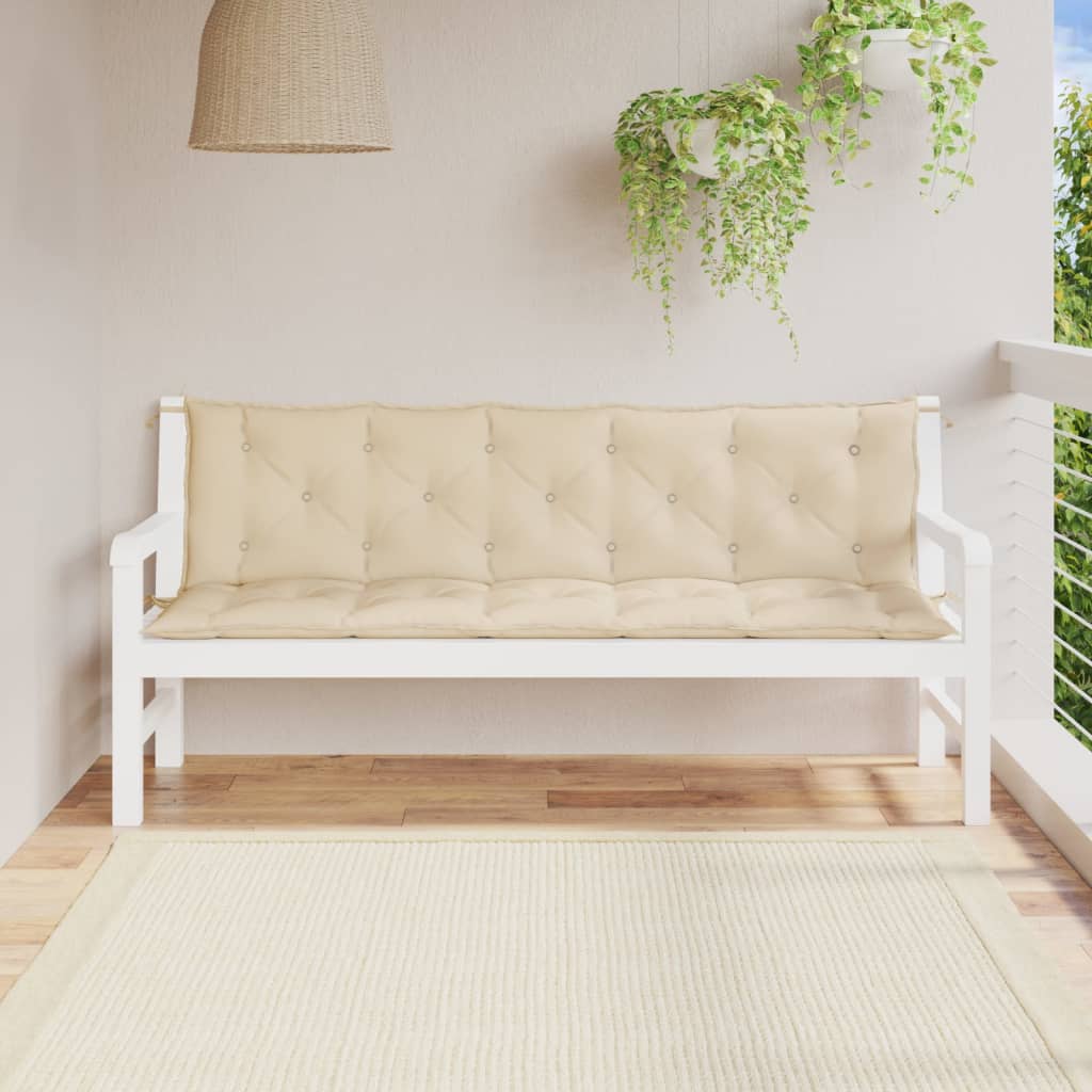Vidaxl Garden bench cushions 2 pcs 180x50x7 cm Oxford fabric beige