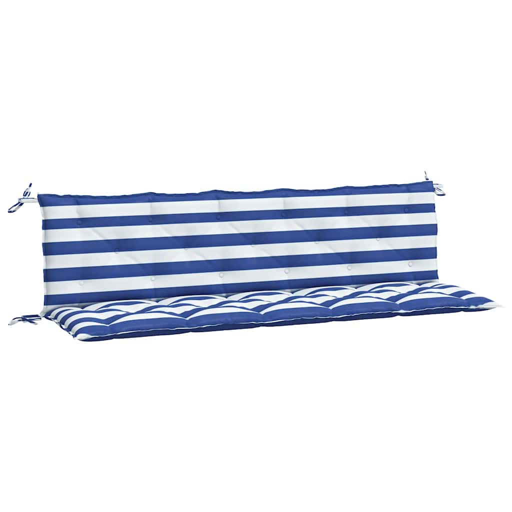 Vidaxl Garden Bench Cushions 2 St Oxford tessuto a strisce bianche e blu