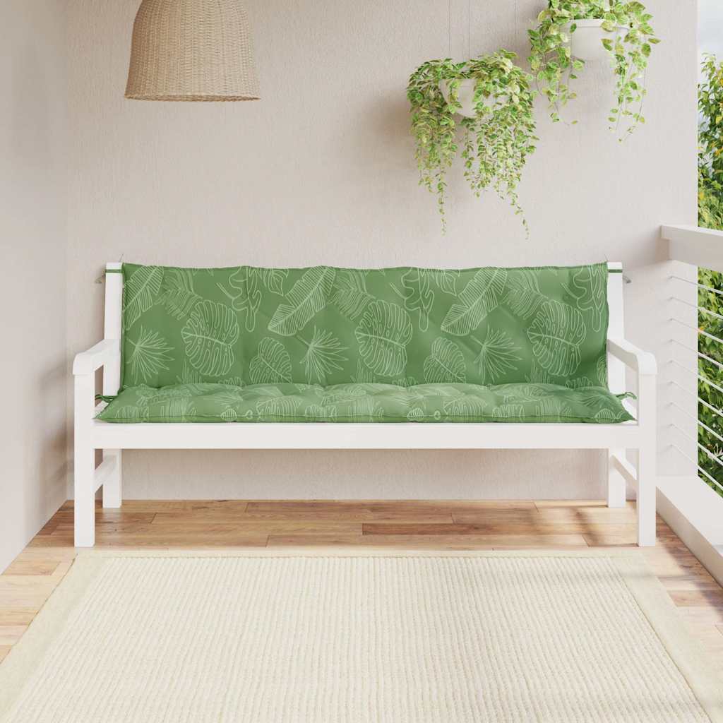 Vidaxl Garden Bench Cushions 2 St Oxford Fabric Leaf Pattern