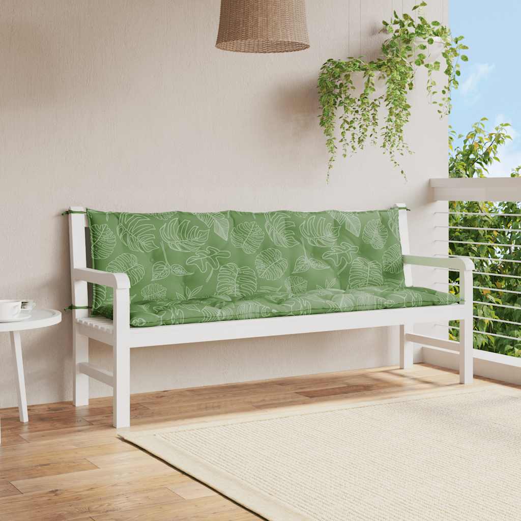 Vidaxl Garden Bench Cushions 2 St Oxford Fabric Leaf Pattern