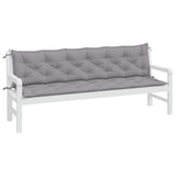 Vidaxl tuinbankkussens 2 st 200x50x7 cm oxford stof grijs