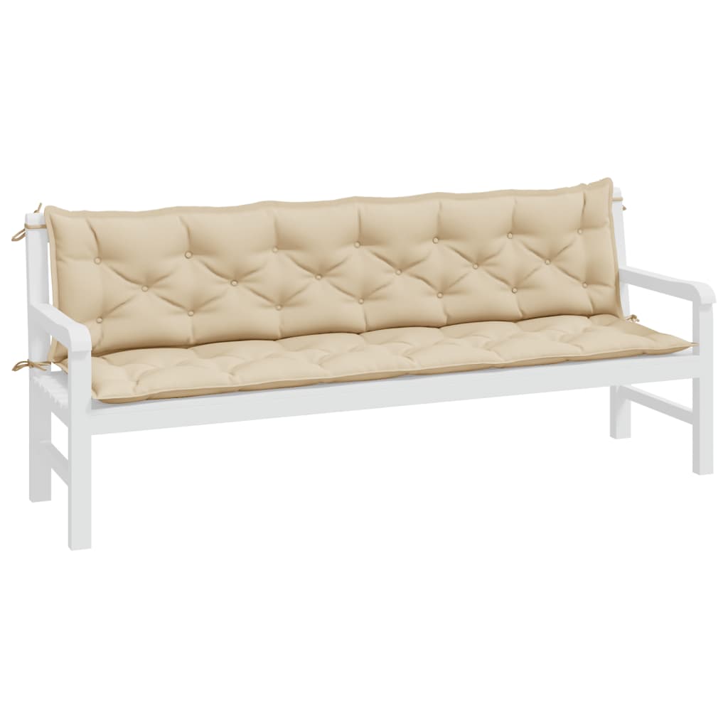 Vidaxl Garden Bench Cushions 2 St 200x50x7 cm Tessuto Oxford Beige