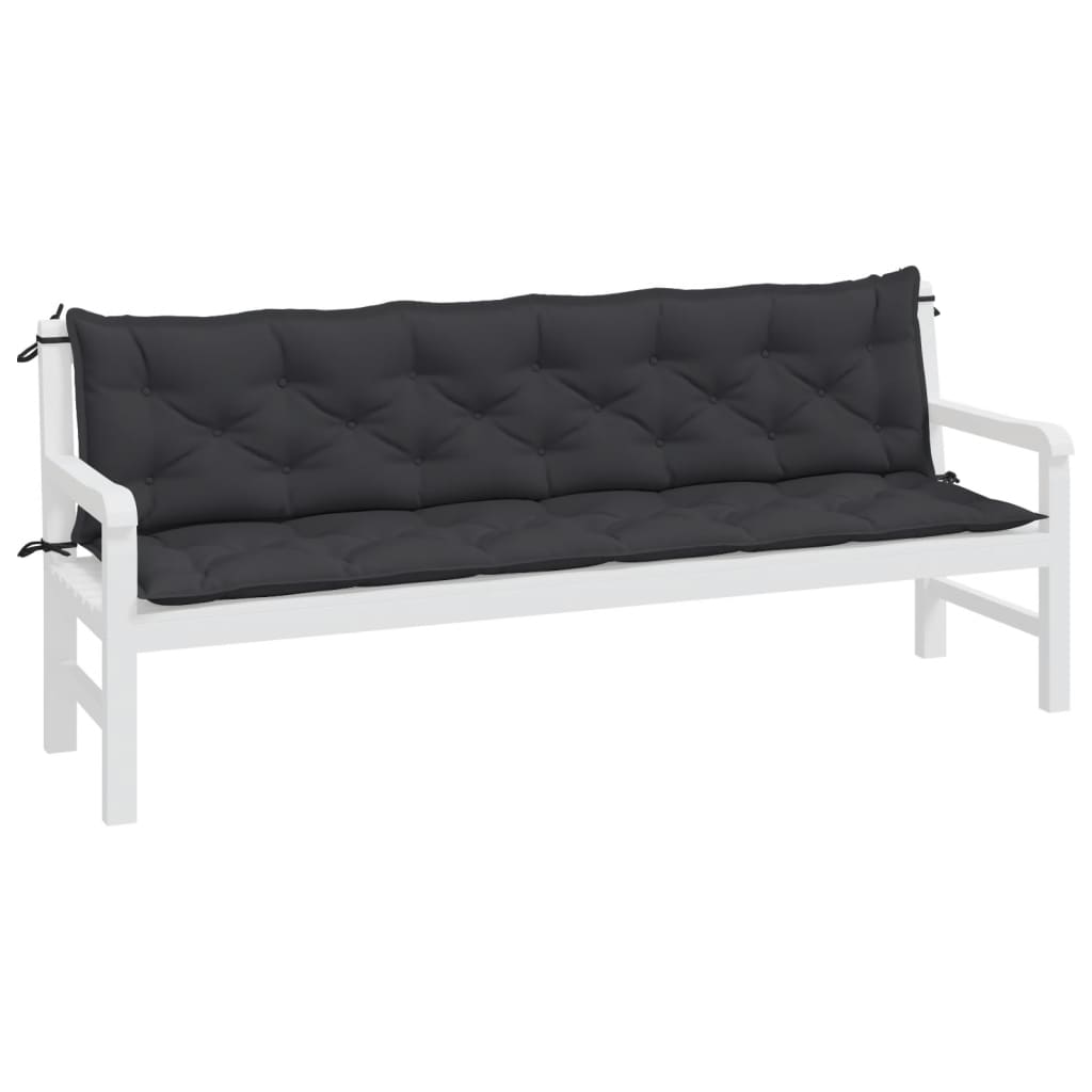 Vidaxl Garden Bench Puder 2 St 200x50x7 cm Oxford Stof sort sort