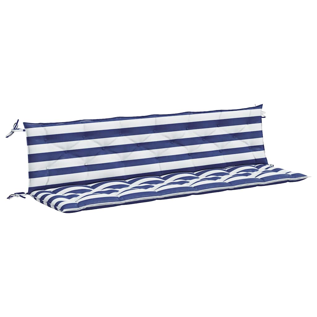 Vidaxl Garden bench cushions 2 ST striped 200x50x7 cm Fabric white and blue