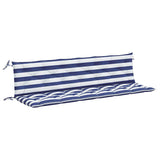 Vidaxl Garden bench cushions 2 ST striped 200x50x7 cm Fabric white and blue