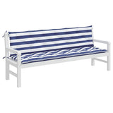 Vidaxl Garden bench cushions 2 ST striped 200x50x7 cm Fabric white and blue