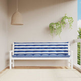 Vidaxl Garden bench cushions 2 ST striped 200x50x7 cm Fabric white and blue