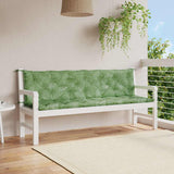 Vidaxl Garden bench cushions 2 pcs leaf pattern 200x50x7 cm fabric