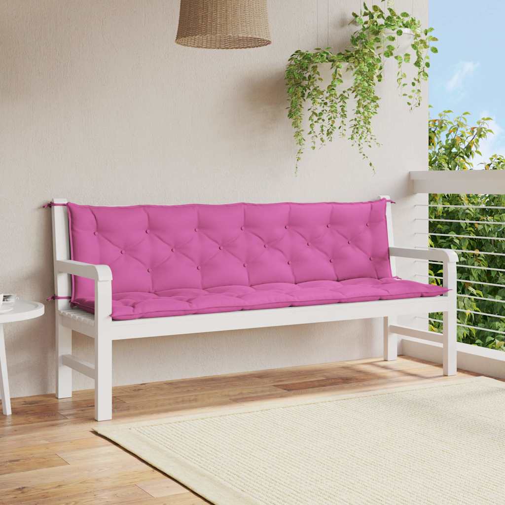 Vidaxl Garden Bench Cushions 2 ST 200x50x7 CM tessuto rosa
