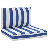 Cuscini da pallet Vidaxl 2 tessuto a strisce a strisce bianche e blu
