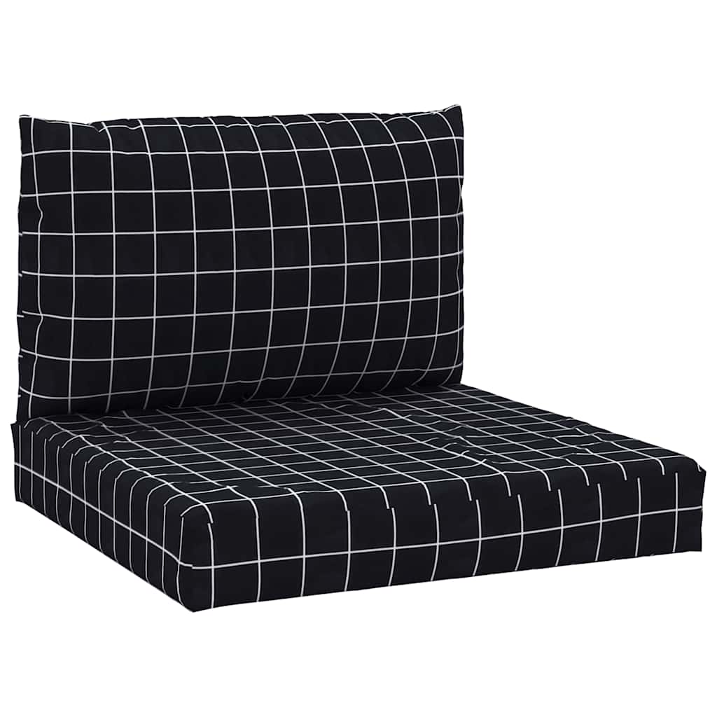 VidaXL Pallet cushions 2 stedcase pattern Oxford fabric black