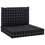 VidaXL Pallet cushions 2 stedcase pattern Oxford fabric black